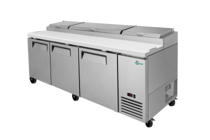 COOLCHEF 93" 3 Door Pizza Prep Refrigerator