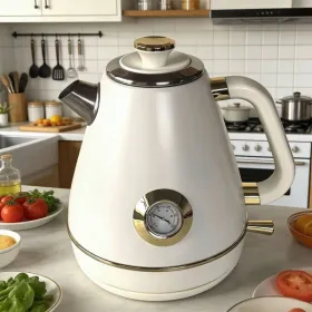 Retro-Themed Thermometer Display Electric Kettle